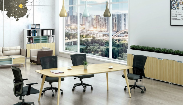 Table de conférence de bureau moderne en bois design meubles réunion