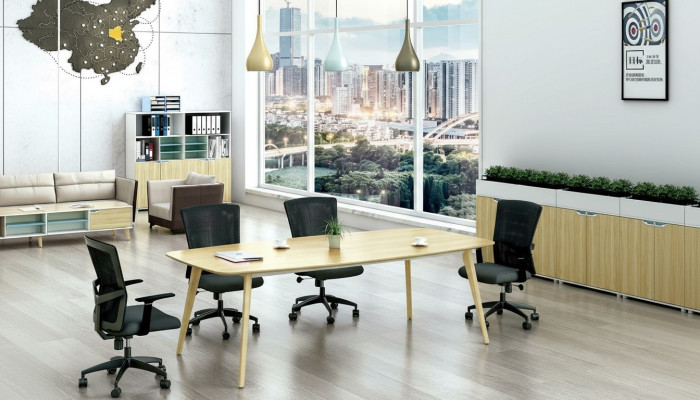 Table de conférence de bureau moderne en bois design meubles réunion