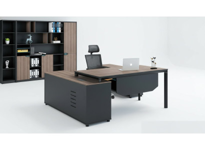 Mobilier de bureau 2 pièces. Ensemble Table de chef + Armoire de classement Tables Étagère Bureau
