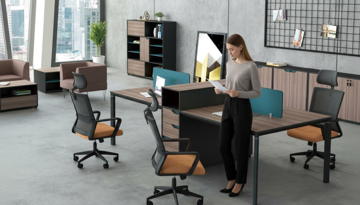 Poste de travail de bureau Table 4 postes de travail Comptoir Tables en bois Bureau