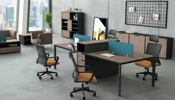 Poste de travail de bureau Table 4 postes de travail Comptoir Tables en bois Bureau