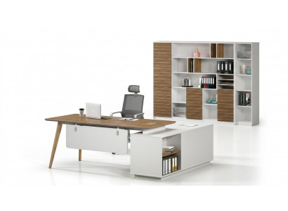 Ameublement de bureau 2 pièces Ensemble de table de chef et de classeur Tables Étagère Bureau