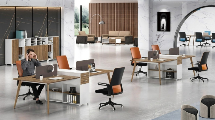 Mobilier de bureau Aménagement Tables Table Bureau Centre d'appels Bois