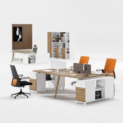 Mobilier de bureau Table équipement Centre d'appels 4 postes de travail