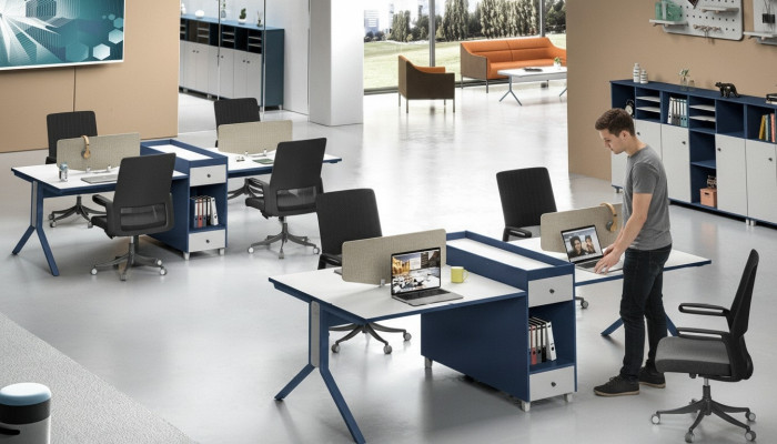 Bureau Mobilier de bureau Ameublement Tables Centre d'appels 4 Postes de travail Bureau