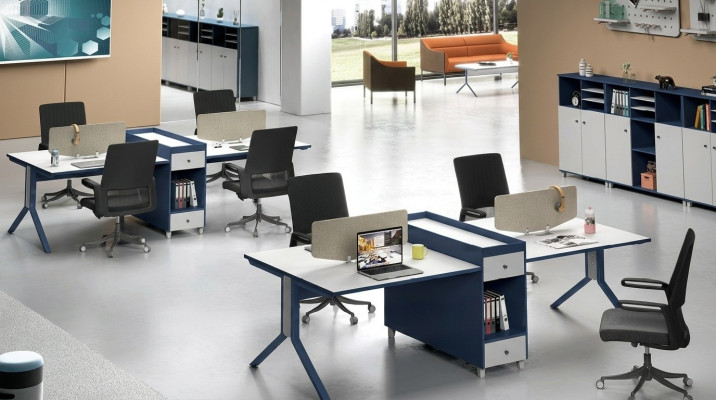 Bureau Mobilier de bureau Ameublement Tables Centre d'appels 4 Postes de travail Bureau