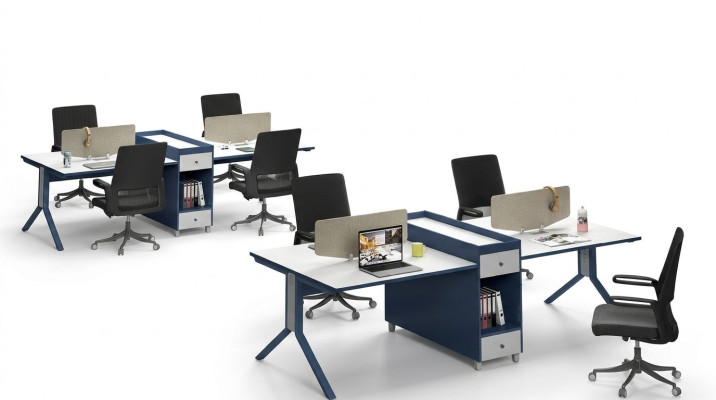 Bureau Mobilier de bureau Ameublement Tables Centre d'appels 4 Postes de travail Bureau