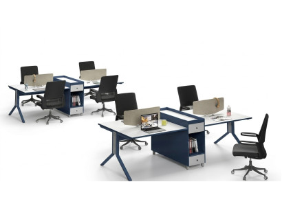 Bureau Mobilier de bureau Ameublement Tables Centre d'appels 4 Postes de travail Bureau