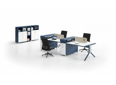 Table Mobilier de bureau Meubles Tables de call center Bois 4 postes de travail