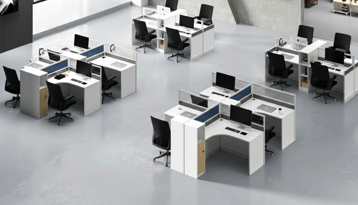 Bureau 4er Bureau Table Table de travail Mobilier Comptoir centre d'appels Mobilier