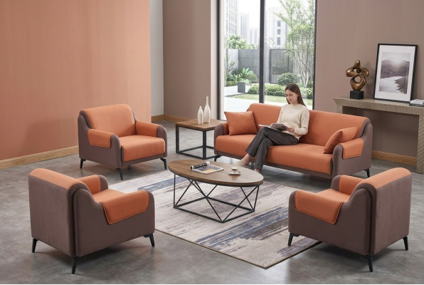 Canapé Canapé Tissu d'ameublement Canapés Suite d'ameublement 3+1+1 Siège Mobilier de bureau