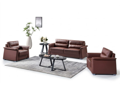 Canapé Canapé Rembourrage Canapé en Cuir Canapés Rembourrage Ensemble 3+1+1 Places Ensemble de Mobilier de Bureau