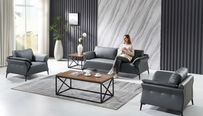 Canapé Canapé Tissu Suite Siège Canapés Canapés 3+1+1 Places Mobilier de Bureau neuf