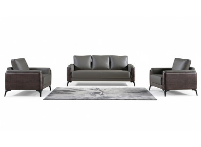 Ensemble de canapé 3+1+1 places Design Canapés Rembourrage Canapés Cuir Relax Moderne