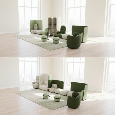 Fauteuil Ensemble de salle d'attente Siège Rembourrage Suite Cabinet d'avocats Pratique Hôtel Bureau Bureau