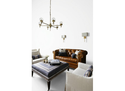 Canapé Chesterfield 3 places en cuir style classique de luxe Braun.