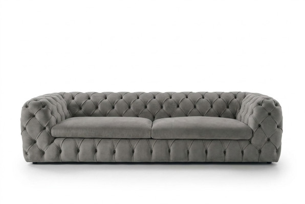 Canapé classique trois places en tissu 3 places Tissu Chesterfield