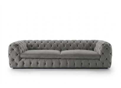Canapé classique trois places en tissu 3 places Tissu Chesterfield