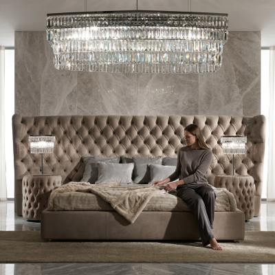 Rembourrage de lit Lits doubles de luxe Chambre à coucher Textile Chesterfield King Size