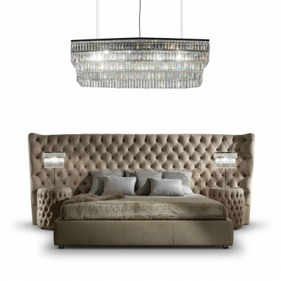 Rembourrage de lit Lits doubles de luxe Chambre à coucher Textile Chesterfield King Size