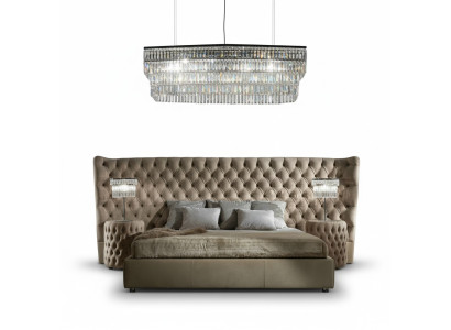 Rembourrage de lit Lits doubles de luxe Chambre à coucher Textile Chesterfield King Size