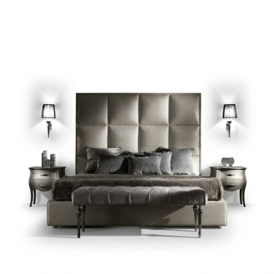 Lit double Lits Designer textile Mariage Lit moderne Chambre Lit Revêtement textile