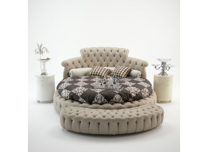 Lit rond Design rond Lit double en cuir Cadre de lit de luxe hôtel