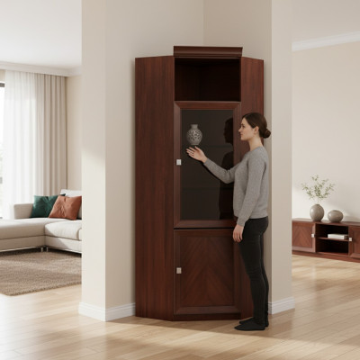 Armoire d'angle en bois, armoire, bibliothèque, commode, armoire de bureau