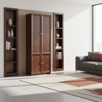 Vitrine présentoir armoires vitrine armoire à glace étagère à étagères en bois systèmes de garde-robe en étagères de salon