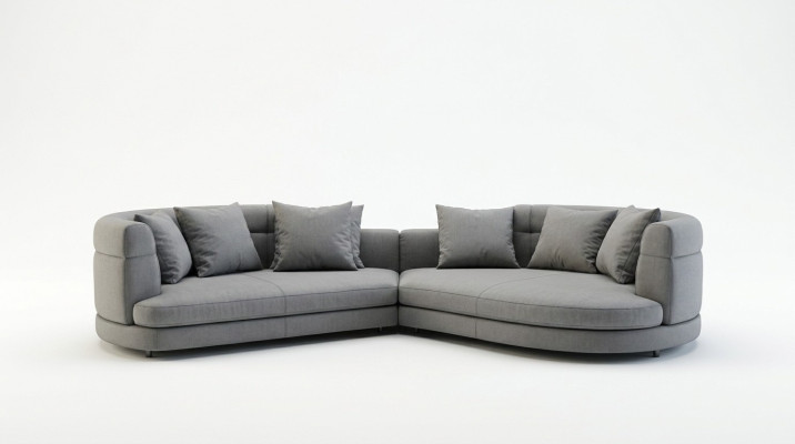 Canapé 4 places Canapés en tissu Design de luxe Canapé rond en tissu de luxe Quatre places xxl
