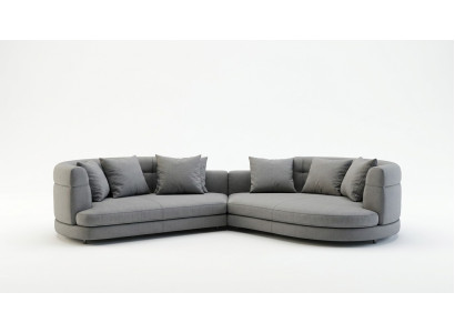 Canapé 4 places Canapés en tissu Design de luxe Canapé rond en tissu de luxe Quatre places xxl