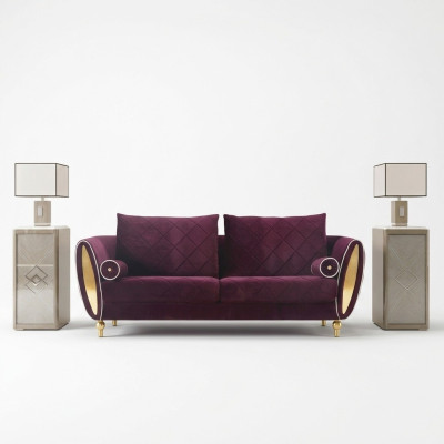 Canapé 3 places Canapés Canapé Tissu Suite Design Métal Moderne Canapés