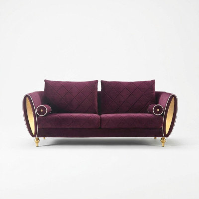 Canapé Canapé Tapisserie 2 places Canapés Canapé Ensembles de sièges Design Club Velours