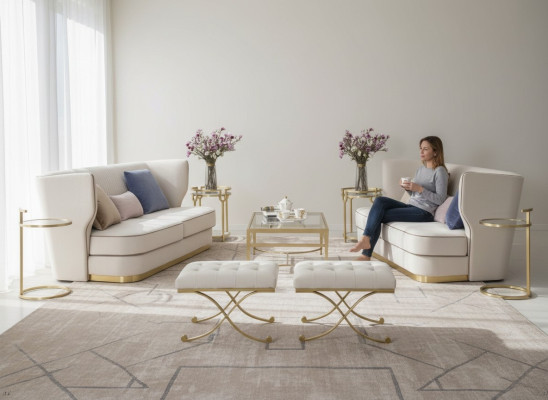 Canapé design Ensemble canapé 2+2 places Canapé Rembourrage Suite Mobilier neuf