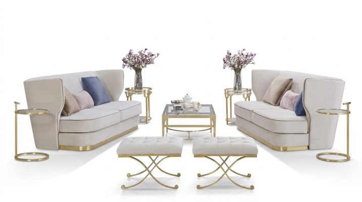 Canapé design Ensemble canapé 2+2 places Canapé Rembourrage Suite Mobilier neuf