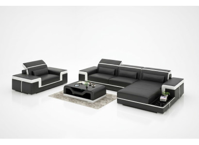 Ensemble de canapé d'angle Canapé Rembourrage Suite d'angle Fauteuil Paysage de vie en forme de L