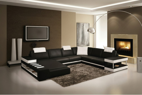 Canapé en forme de U Suite de tapisserie de meubles Paysage de vie Design Canapé d'angle de luxe