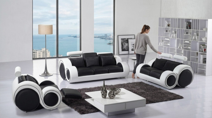 Canapé en cuir canapé ensemble de canapé nouveau design de suite 3+2 places en cuir moderne