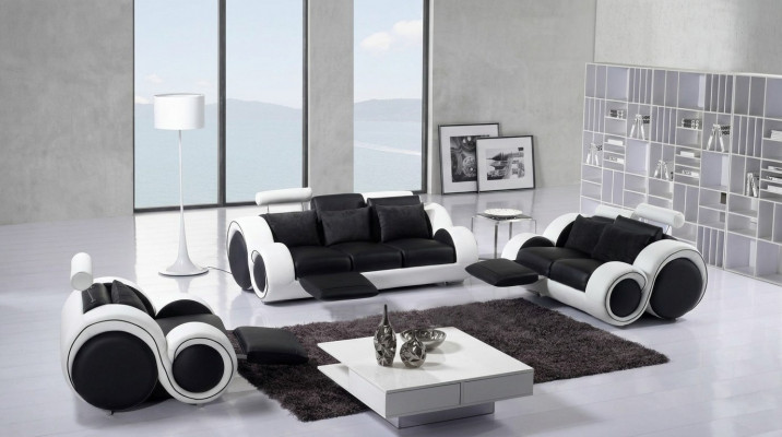 Canapé en cuir canapé ensemble de canapé nouveau design de suite 3+2 places en cuir moderne