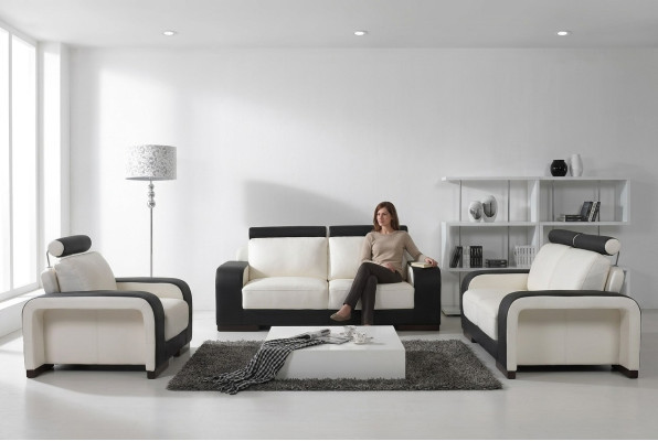 Ensemble de canapés design Canapés Canapés Rembourrage Ensembles de 3 places Ensemble en cuir