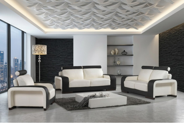 Ensemble de canapés design Canapés Canapés Rembourrage Ensembles de 3 places Ensemble en cuir
