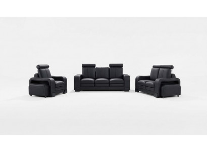 Ensemble de canapés en cuir design 3+2+1 places.