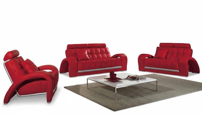 Canapé en cuir canapé ensemble de canapé neuf 3+2 places design suite de canapé moderne