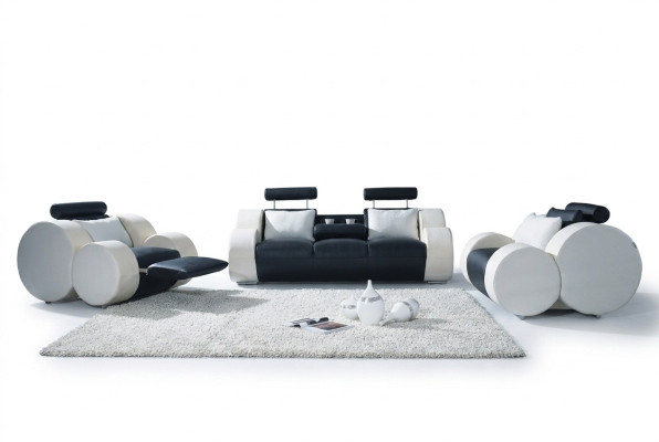 Ensemble de canapés Sets Set Canapés Design Canapés Rembourrage Cuir 311 Canapé 3 places