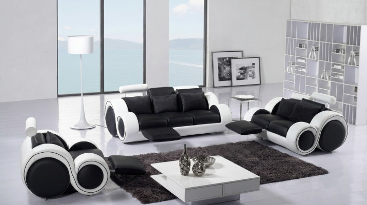 Ensemble de canapé 3+2+1 Fonction Relax Canapé en cuir Sets de canapés