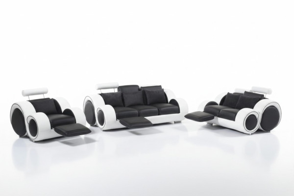 Ensemble de canapés design 3+1+1 Canapé en cuir Suite Canapé Rembourrage Set