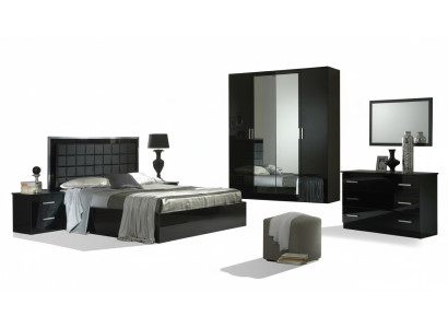 Design Chambre 6 pièces. Ensemble Complet de Chambre Lit Table de chevet Commode neuf