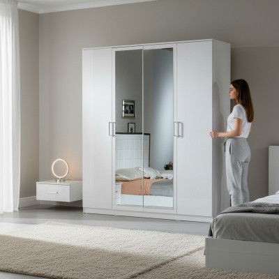 Style classique Armoire Penderie en Bois Porte-manteau Armoires