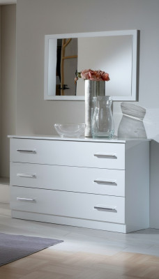 Miroir + commode Armoire Commodes Bahut Ensemble de chambre Déco Bois
