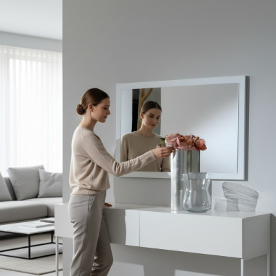 Miroir cadre en bois Miroir mural Classique r Miroir Designer 90x60cm Bois grand xxl